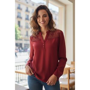 Zeagoo Ladies Deep Red/Burgundy Lacy top XL NWT